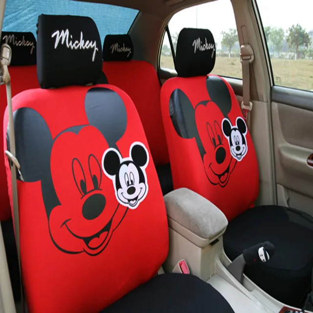 Cute Mickey Mouse Car Seat Covers Four Seasons Cartoon Universal Seat