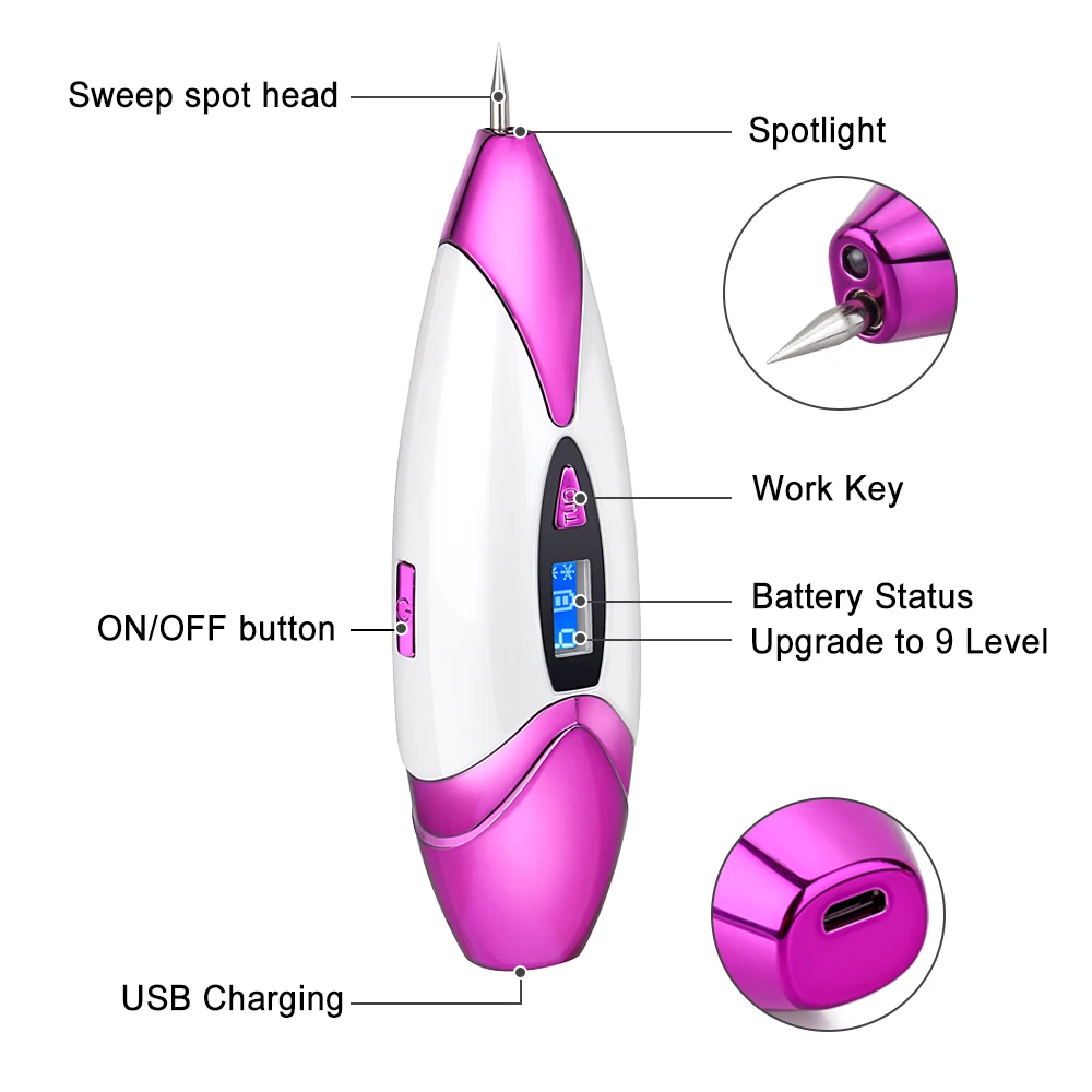 Плазменная ручка с 9 уровнями, лазерная моль, инструмент для удаления бородавок, веснушек, татуировок, пятновыводитель, машина для ухода за кожей, инструмент для ухода за кожей