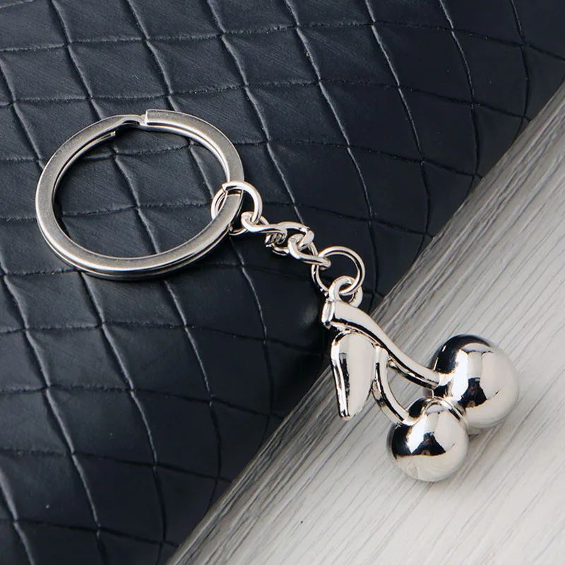 Fashion metal cherry key chain zinc alloy key ring holder keychain car woman bag pendant charm