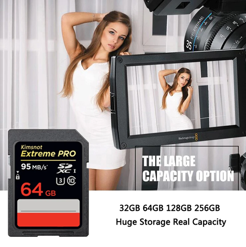 Kimsnot Extreme Pro 633x SD Card 256GB 128GB 64GB 32GB 16GB Flash Memory Card SDXC SDHC Card Class 10 95mb/s UHS-I For Camera