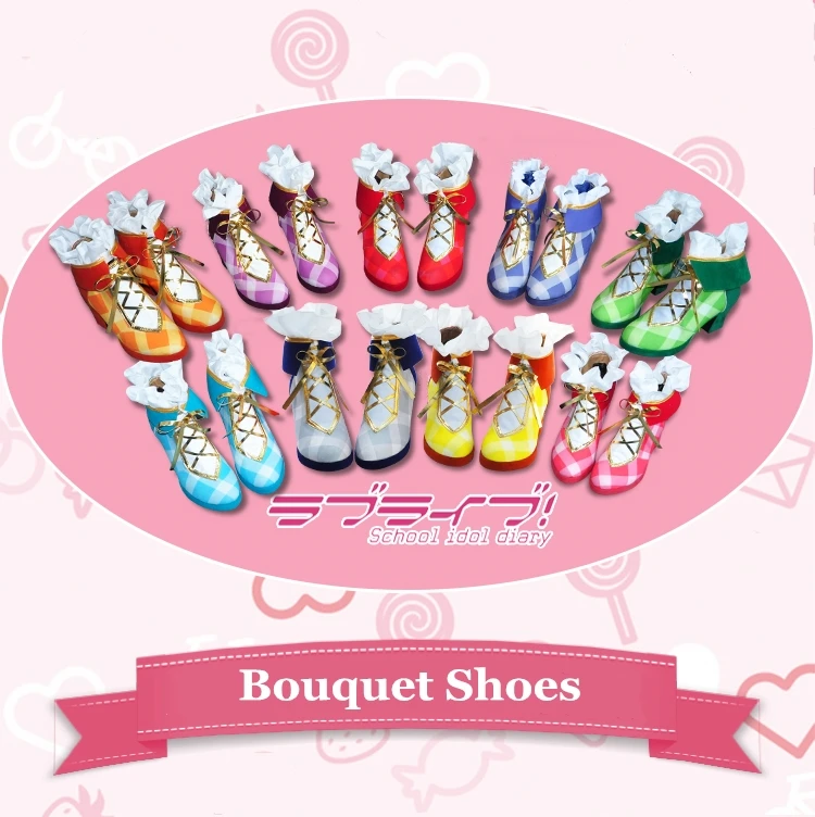 

LoveLive! Kotori Minami/Nico/Tojo Nozomi Bouquet Flowers Awakening Cosplay Shoes LoveLive All Members School Idol Cosplay Shoes