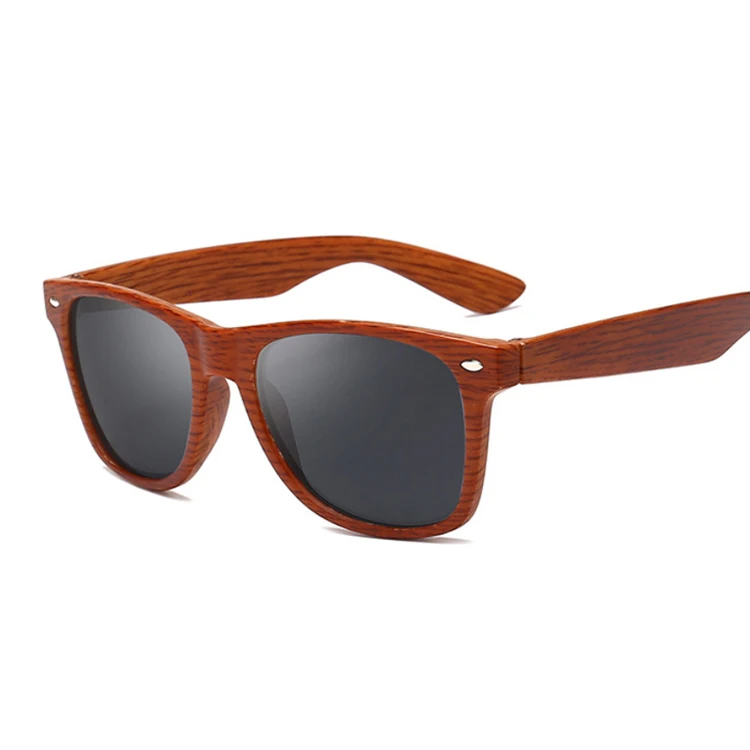 Винтажные маленькие квадратные солнцезащитные очки для женщин люксовый бренд Черные Имитация дерева оправа солнцезащитные очки женские мужские оттенки - Цвет линз: Coffee grain