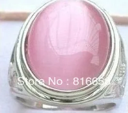 

Free shipping@@Beutiful Tibet Silver Pink Opl Men's Ring Size:7#~11#