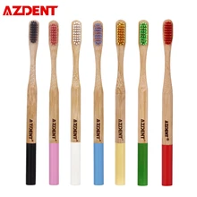 AZDENT 10 шт./партия бамбуковая зубная щетка двойная ультра мягкая щетина экологическая деревянная ручка зубная щетка с антибактериальной щетиной