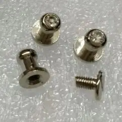 Nickle DIY 60 компл./лот стеклянный камень, алмаз горный хрусталь латунный винт заклепки с ручкой Кожа ремесло заклепки Круглые головки серебро, золото - Цвет: Nickle