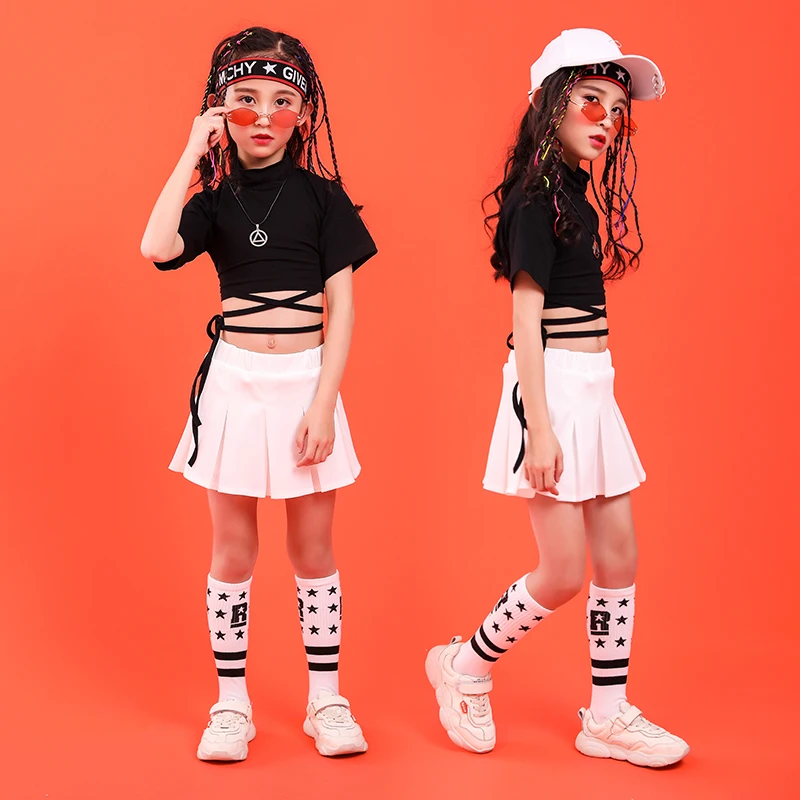 Summer baby girls clothing set 6 8 10 12 14 16 18 T cheerleader costume Girlhip hip hop dance costumes kids girls boutique outfits (6)