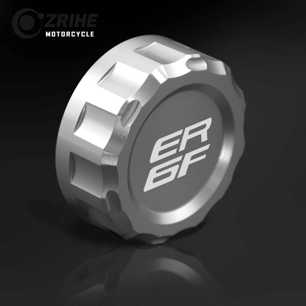 LOGO(ER6F) Motocycle Accessories Brake Fluid Reservoir Cover Caps CNC Cylinder Reservoir Cover for kawasaki ER6F ER 6F 2001-2013