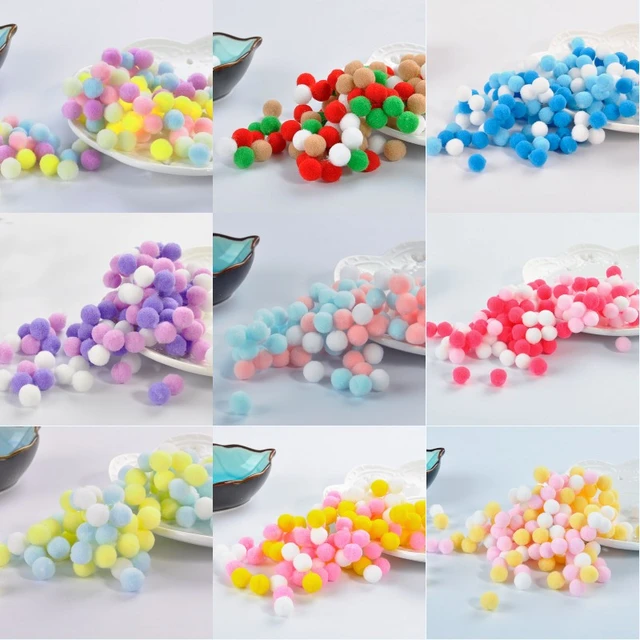 Duo Colored Pom Poms, Slime DIY craft, Cheap Bulk