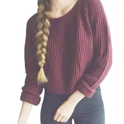1 шт. новые женские с длинным рукавом Свободные пуловеры трикотажные свитера джемпер Трикотаж верхняя одежда тонкий осенний стиль женские