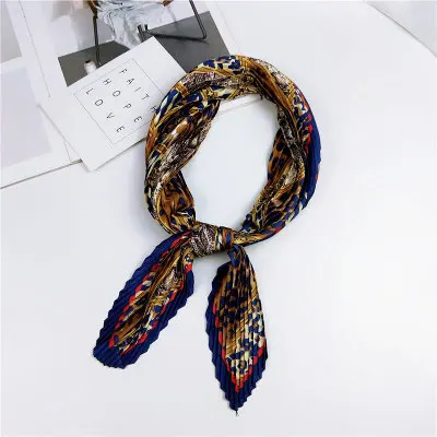 Плиссированный квадратный атласный шарф в горошек, шелковый шарф, женский шарф, элегантный женский платок, аксессуары для бандан - Цвет: 32