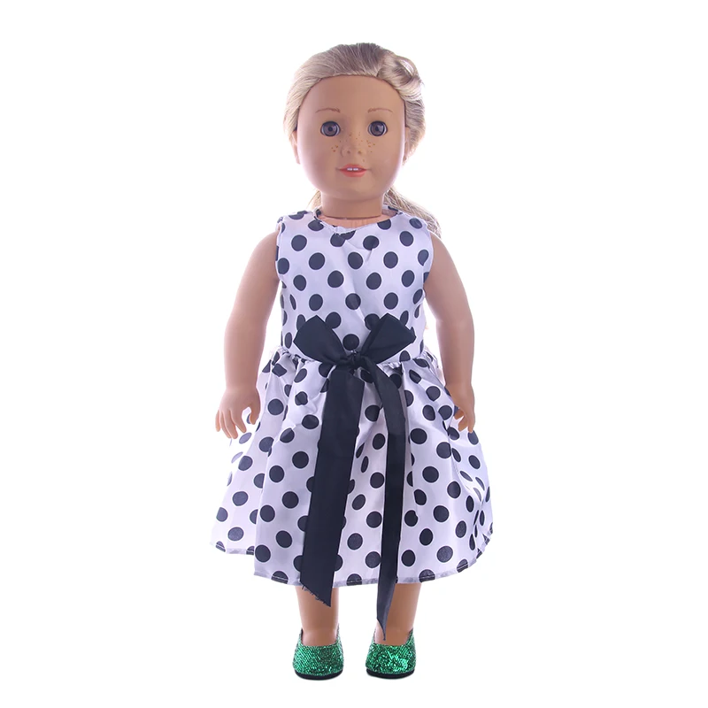 LUCKDOLL Cute Princess Dress Fit 18 Inch American 43cm Baby Doll Clothes Accessories,Girls Toys,Generation,Gift