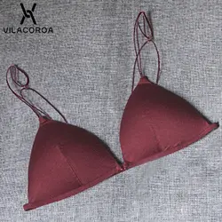 Сексуальный тонкий ремешок Красота Back Bra нижнее белье Для женщин французский Треугольники чашки девушка Bralette без Сталь Кольцо женское