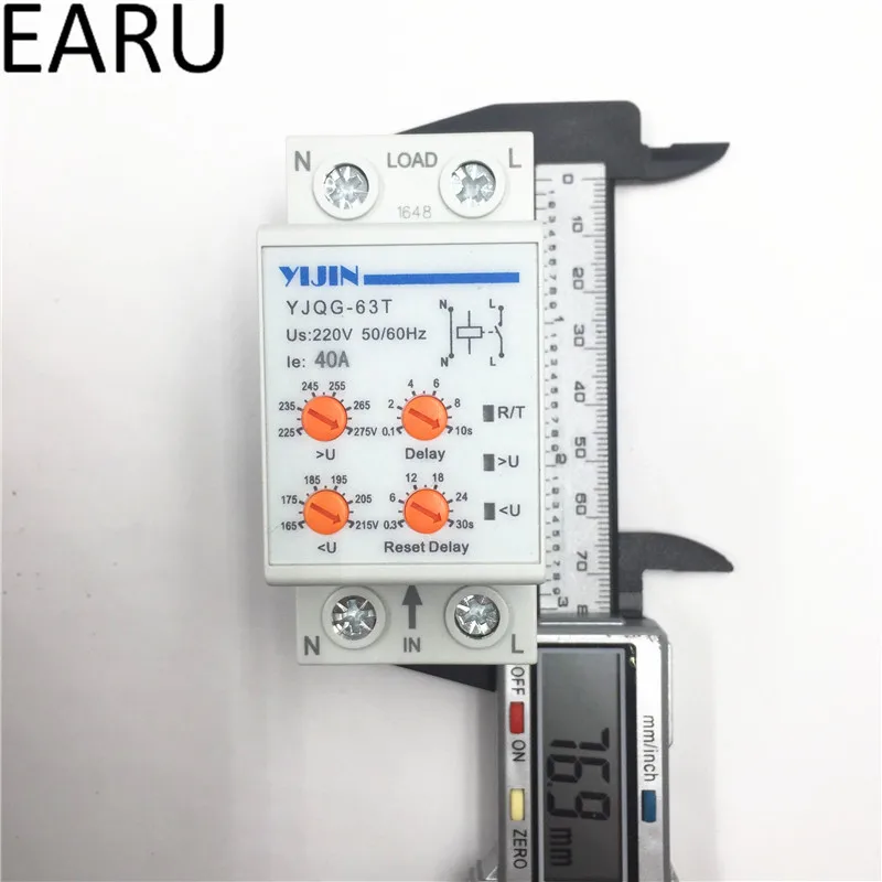 1 шт. 40A 220 В на din-рейку автоматическое переподключение от и под напряжением защитное устройство реле с регулируемой кнопкой