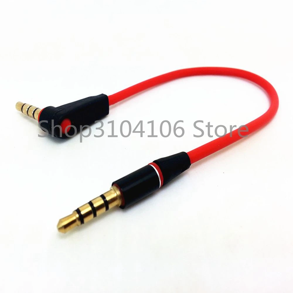 20cm 90 Degree Angled Short 4 pole 3.5mm to 3.5mm Audio Cable Plug jack 3.5 male to male Car Sound Wire headphone for phones
