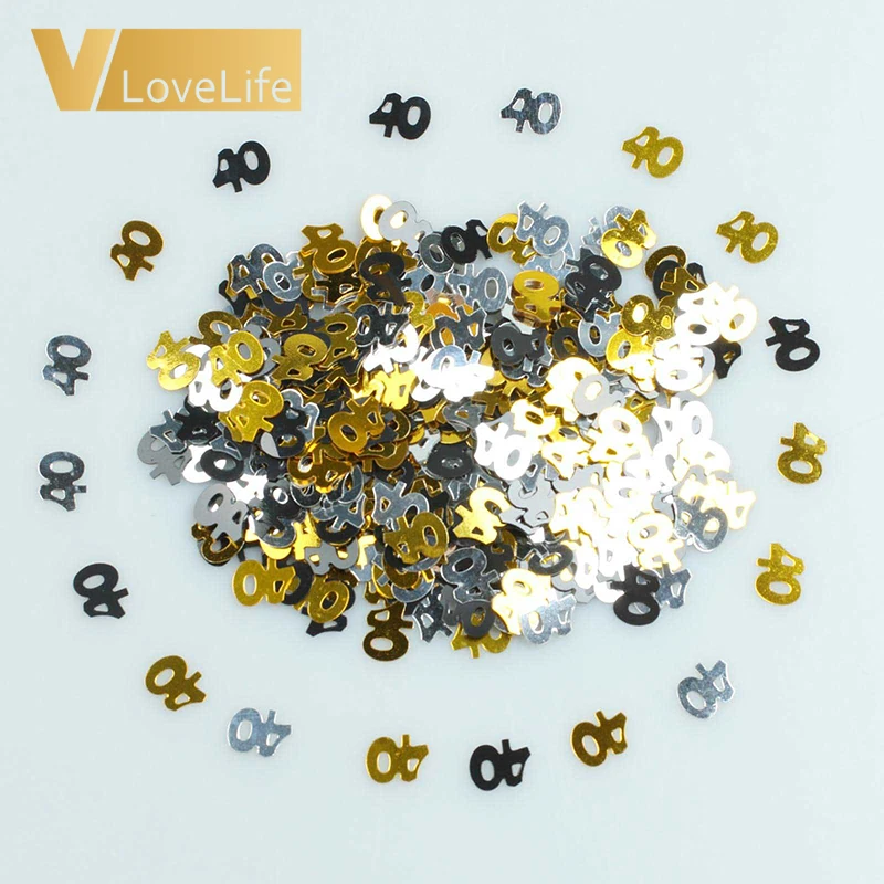 Color 40 16 г золотые цифровые цифры номер 18 20 21 30 40 50 60 конфетти с днем рождения номер стол Спред украшения металлические спринклеры - Цвет: Color 40