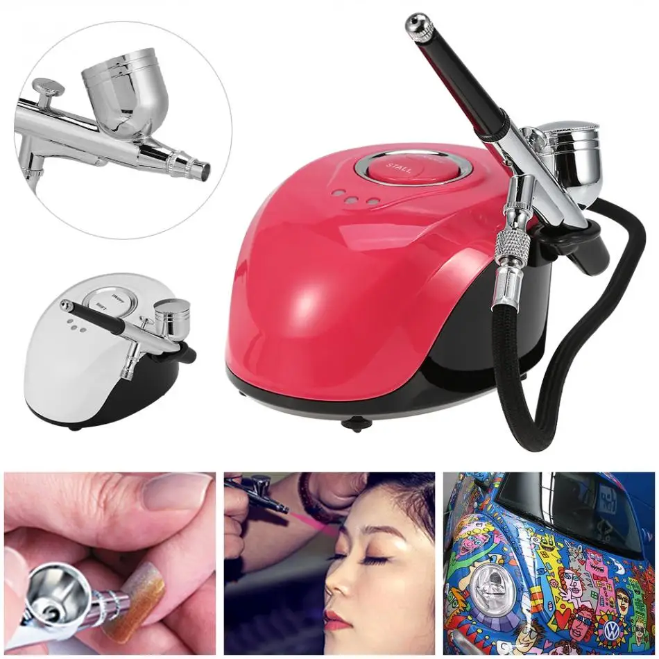 Airbrush Kit Compressor Portable Airbrush Tattoo Make Up 3 Speeds