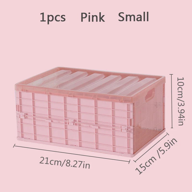 Большая складная коробка для хранения пластиковая ткань Органайзер чехол Крытая Коробка для хранения настольная коробка для хранения автомобиля шкатулка для дома ящик для посуды - Цвет: Pink-S