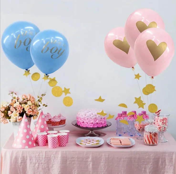 

Ynaayu 10pcs/lot Baby Shower Balloon It is a Boy Or Girl Latex Balloons 12 Inch Balloons Decoration Globos Party Supply
