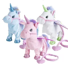 35cm Electric Walking Unicorn Stuffed Electric Plush Animal Toys Horse Music Unicorn for children toys