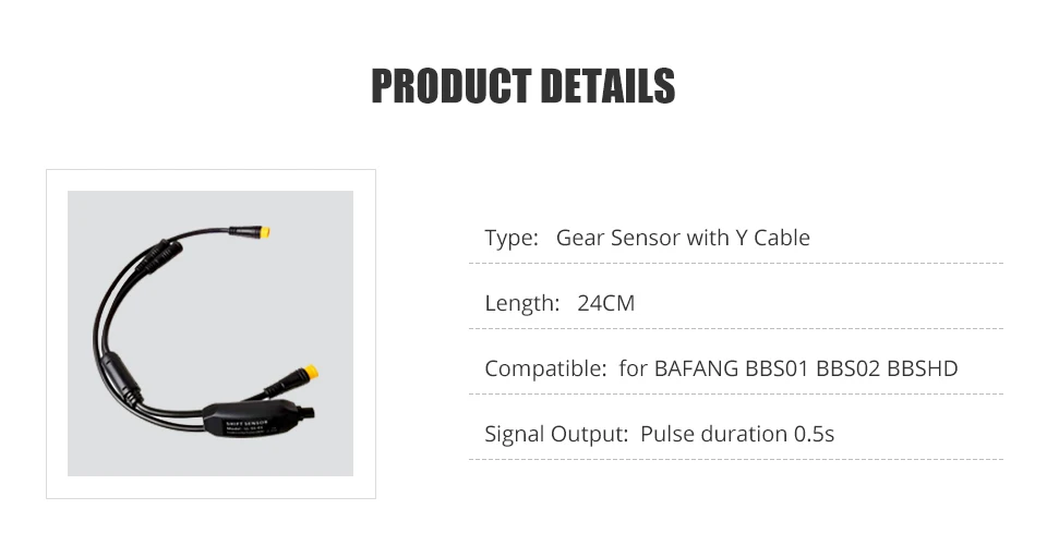 Clearance Mid Motor Gear Sensor for BAFANG BBS01 BBS02 BBSHD 3 Pin in One Connector 24CM Shift Sensor with Y Cable for BAFANG Gear Sensor 2