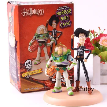 

Toy Story Buzz Lightyear Woody Figure Action Model Toy PVC Collection Halloween Horror Bird Cage Decoration Doll