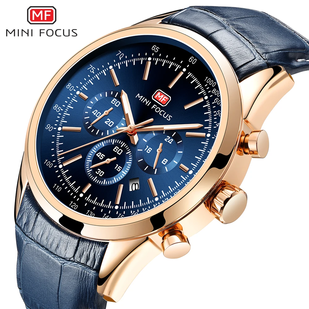 

MINI FOCUS Top Brand Luxury Fashion Sports Watch Men Quartz Analog Clock 3 Dials 6 Hands Calendar Multifunction Wrist Watches