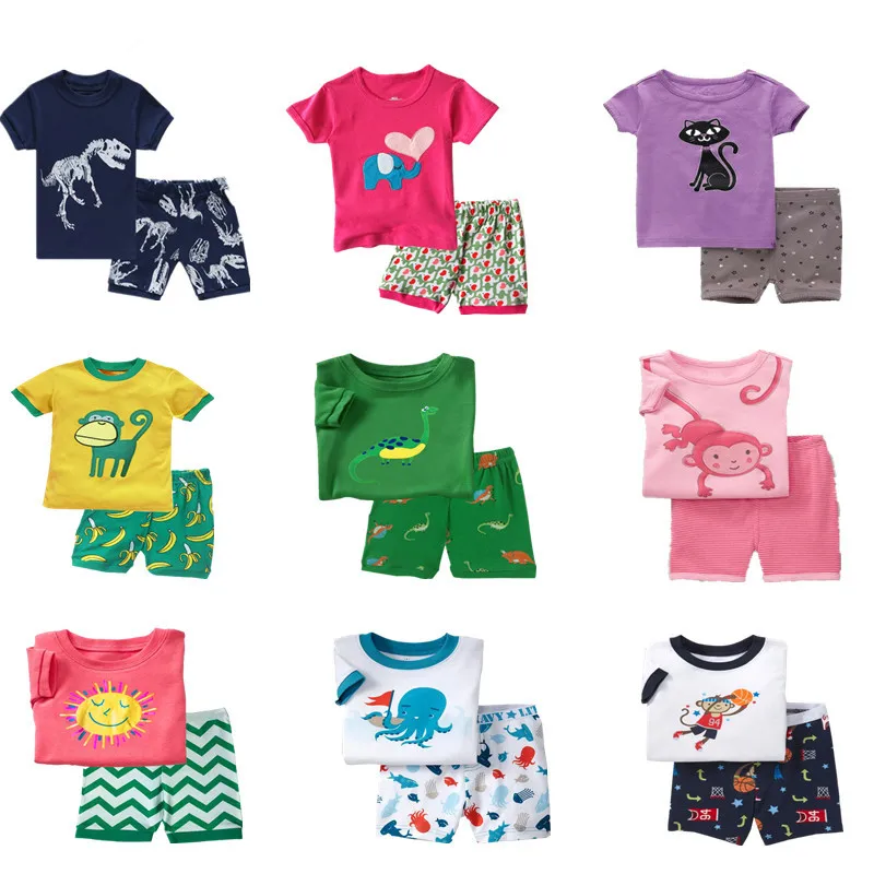 Baby kids Pajamas Set summer children Short Sleeve cotton sleepwear Boys Cartoon pyjamas girls cute home clothing boys nightwear Baby kids Pajamas Set summer children Short Sleeve cotton sleepwear Boys Cartoon pyjamas girls cute home clothing boys nightwear