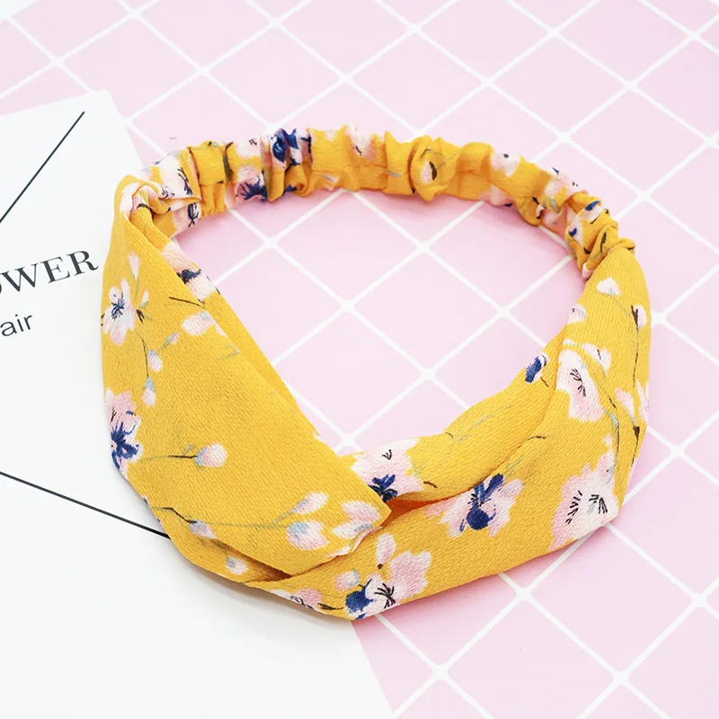 

Fashion Headwrap Chiffon Summer Floral Hair Scrunchie Chiffon Fabric Headbands Ponytail Holder Bands Headwear Women Accessories