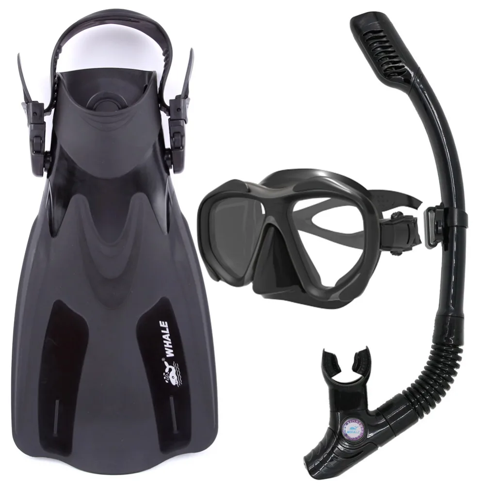 Whale Professional Diving Snorkel Mask Fins Gears Adult Swimming