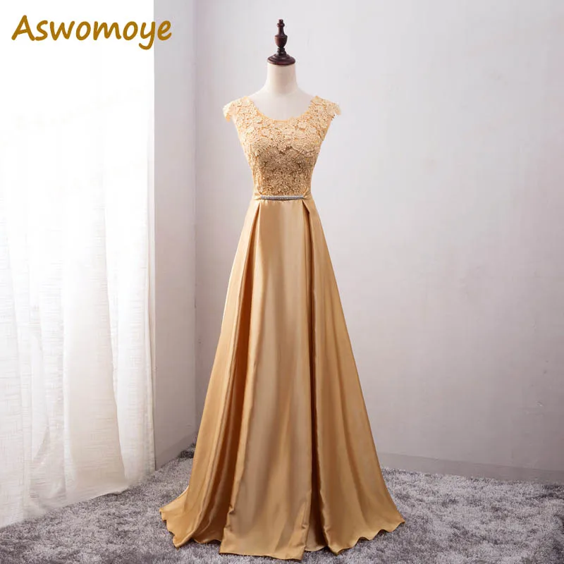 Elegant Evening Dress Long 2018 Appliques Banquet Party Dress Stunning Satin Prom Dresses Robe De Soiree vestido de festa