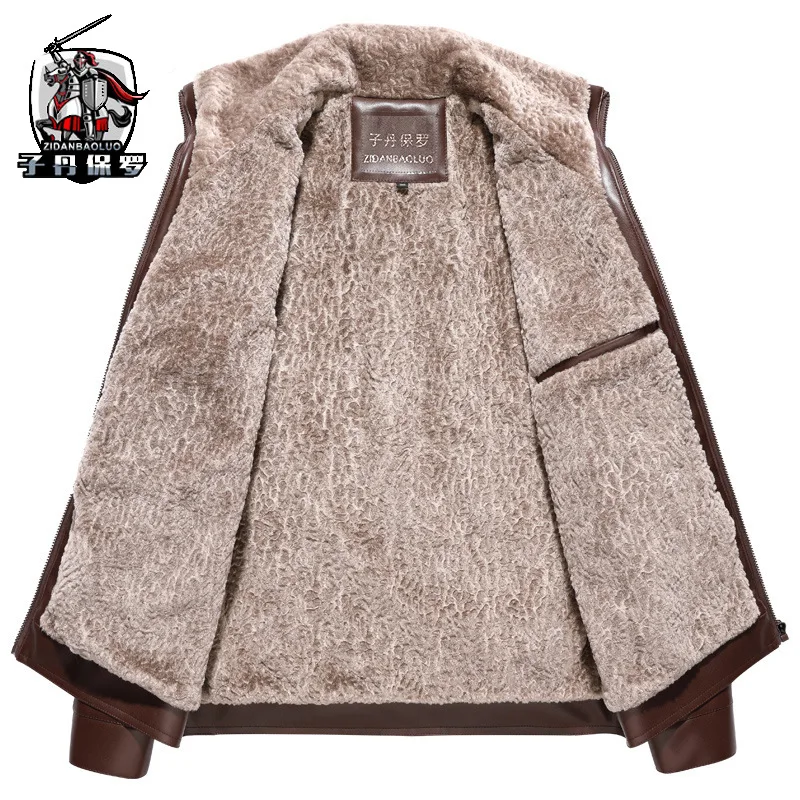 New Hot Sell Casual Men's Leather Jackets Men Leather Coats Brand High Quality PU Outerwear Male Wool Liner Warm Leather Jacket