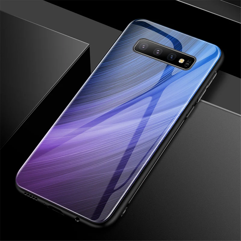 Роскошный цветной градиентный чехол для телефона из закаленного стекла Samsung Galaxy