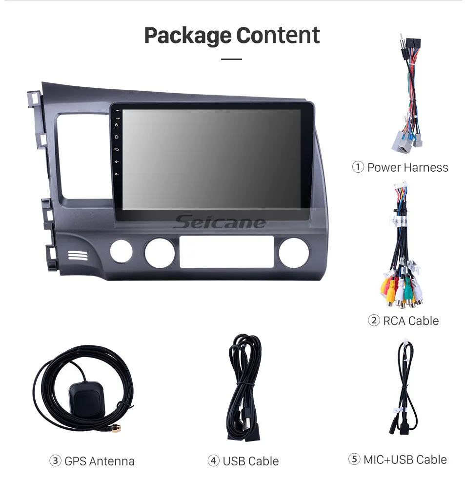 Cheap Seicane 1Din Android 9.0 10.1 inch Car Radio GPS Navigation Multimedia Player Head Unit For 2006-2011 Honda Civic LHD 15