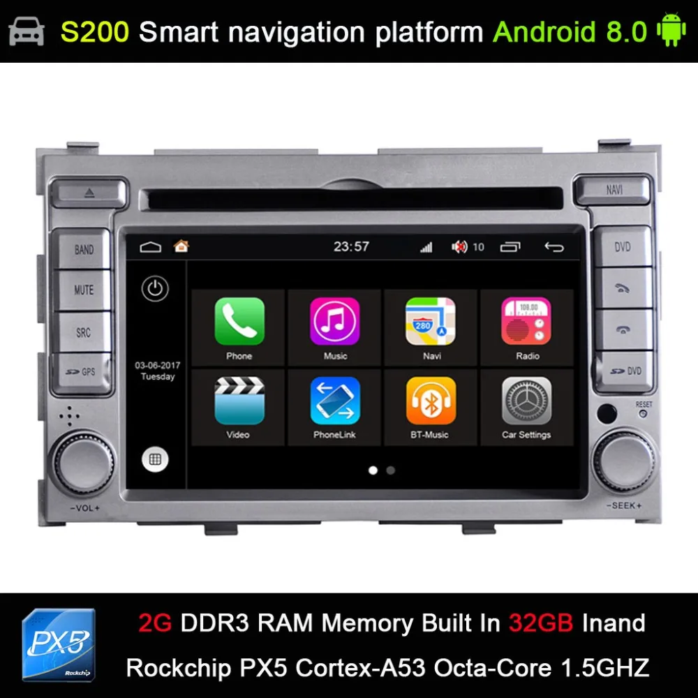 

auto Android 8.0 system PX5 Octa 8-Core CPU 2G Ram 32GB Rom Car DVD Radio GPS Navigation for Hyundai I20 2008-2013
