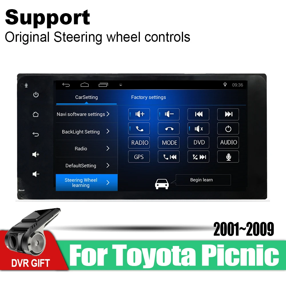 Perfect ZaiXi Android Car GPS Multimedia Player For Toyota Picnic 2001~2009 car Navigation radio Video Audio Car Player WiFi Bluetooth 1