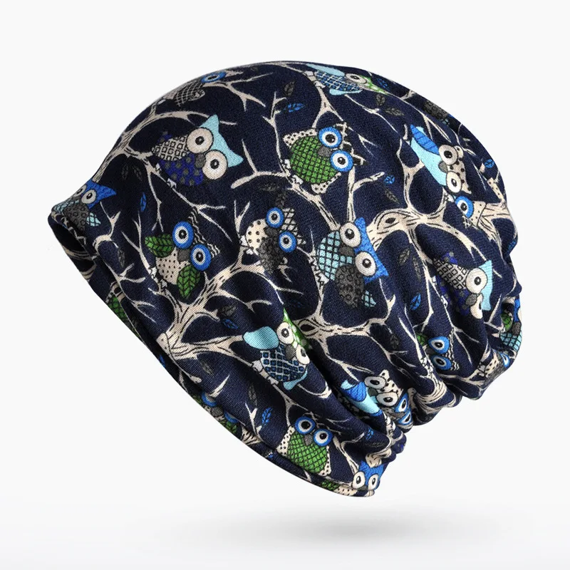 

Autumn and winter hedge cap female tide fashion owl cute cartoon collar hat dual use 0259