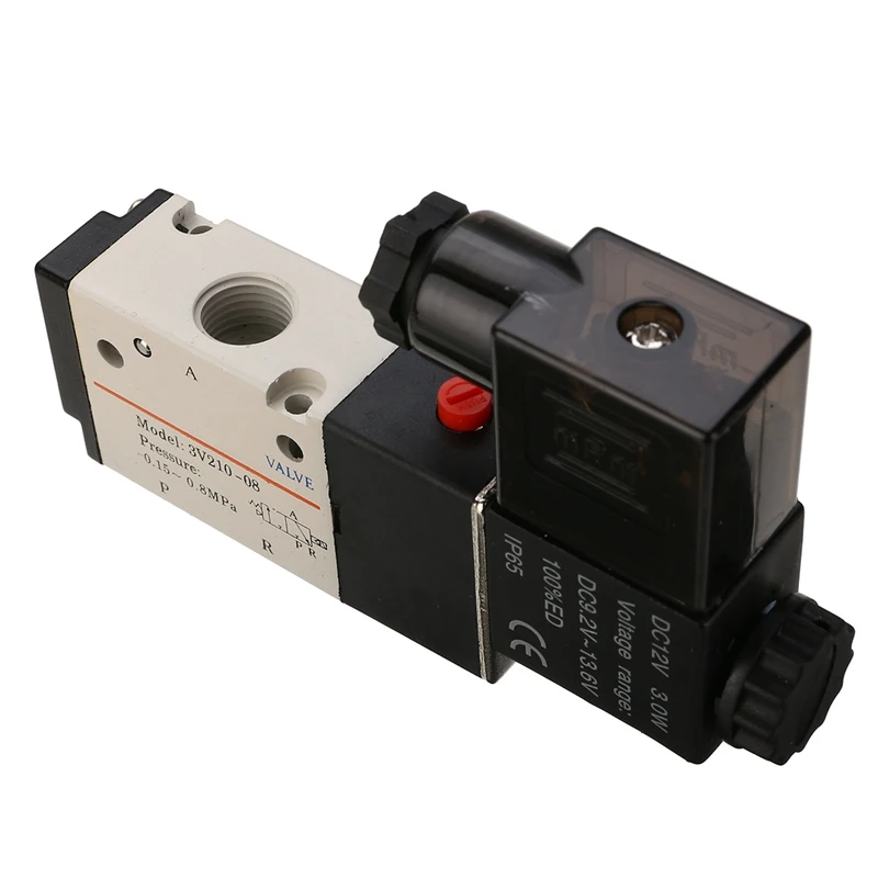 DC12V 1/4'' 3 Way 2 Position Pneumatic Solenoid Valve Electric Solenoid Valve for Water Air Gas