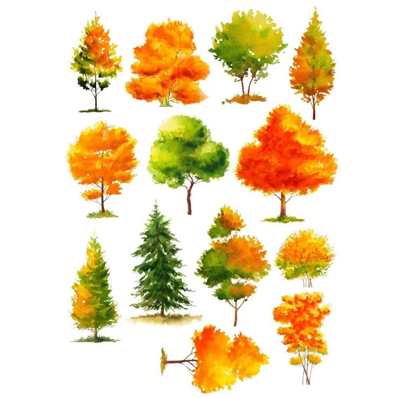 

2 pcs/lot Red Maple Tree Uncut Sticker Kawaii Stationery Cute Post It Sticky Notes Planner Stickers School Office Decor