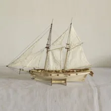 1 pc מיני עץ מפרשית דגם 1:120 סולם עץ עץ מפרשית ספינה ערכות בית מודל קישוט סירת מתנת צעצוע(China)