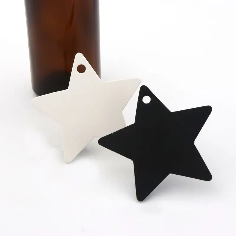 

100PCS White Black Brown Kraft Paper Price Tags Cards For Jewelry Handmade DIY Gift Fashion Jewelry Accessories Star Bow Round