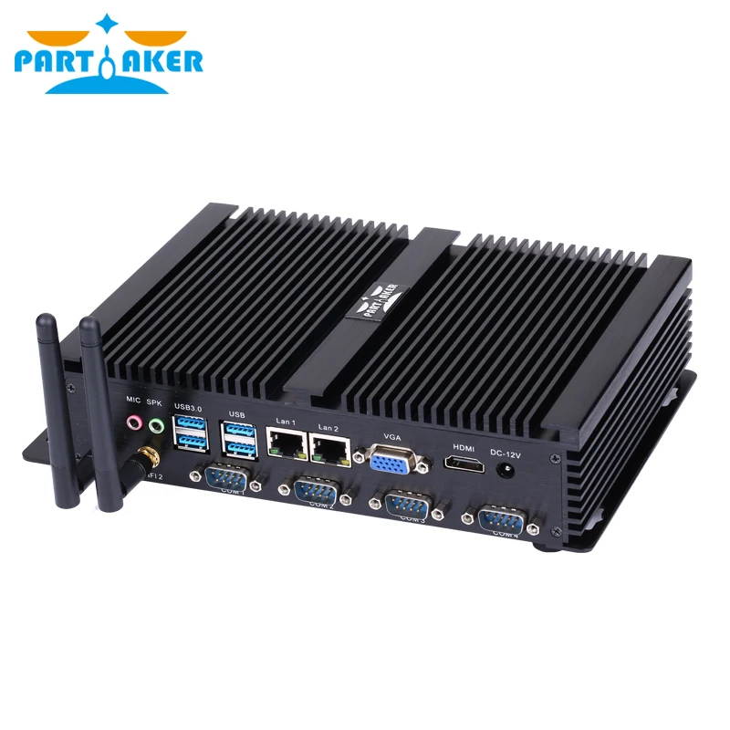 Причастник I2 Intel Core i5 3317u промышленный ПК 1007u безвентиляторный мини Windows 10 TV Box HDMI 4