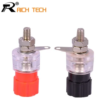 

50pairs/100pcs Black+Red Banana plugs Amplifier Terminal Binding Post Banana Jack Socket Panel Mount Connector