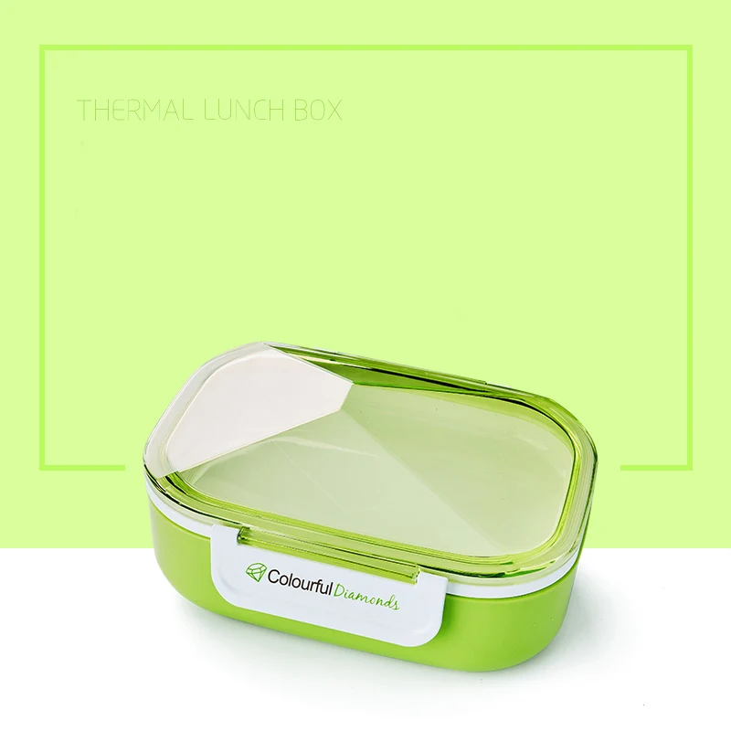 Green Baispo Microwavable Ланч-бокс BPA бесплатно Алмазная форма порционная коробка Bento для хранения еды контейнер для хранения с посуда ланчбокс для пикника офиса - Цвет: Green