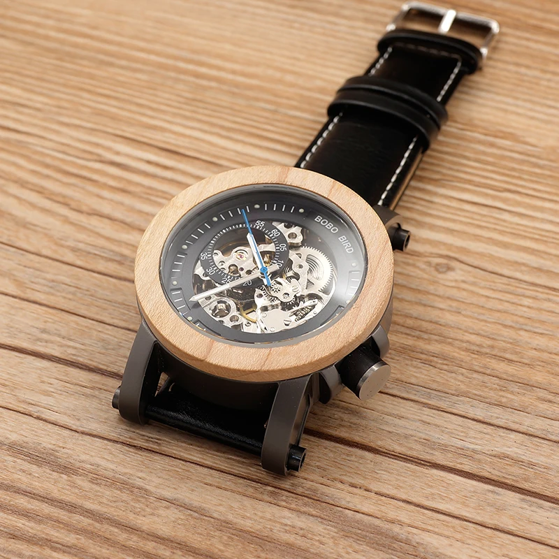 Bordo C-K14 Genuíno Couro Strap relogio masculino com Caixa de Presente