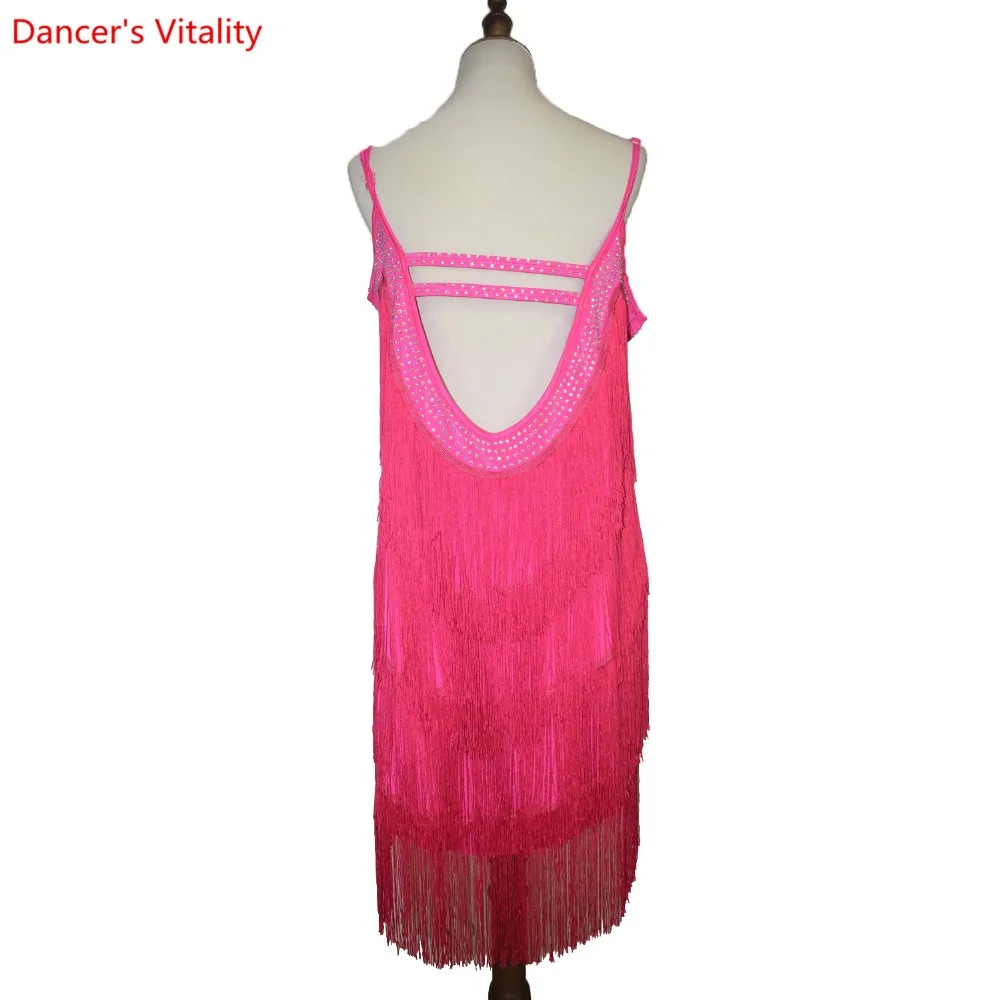 Sexy tassel dress latin dance clothes for women latin dance tassel sleeveless dress girls latin dance dress Cha-cha dance dress