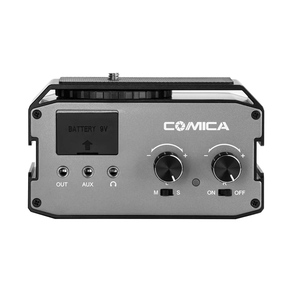 CoMica CVM-AX3 XLR Audio Mixer Adapter Pre-amplifier Mics Audio Positive&Passive Microphone Real-time Monitoring for Canon Nikon