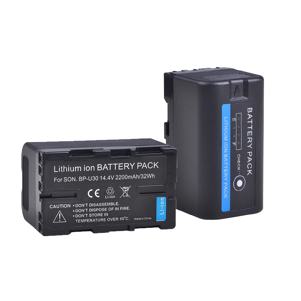 

2pc BP-U30 BPU30 BP U30 2200mAH Camera Battery For Sony BP U30 U60 U90 XDCAM EX PMW 100 150 160 200 PMW EX1 EX3 F3 F3K PMW-F3L