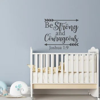 

Joshua 1:9 Be Strong And Courageous Wall Decal Quote Religious Scripture Wall decal Bible Verse vinyl Wall Decal home Decor G380