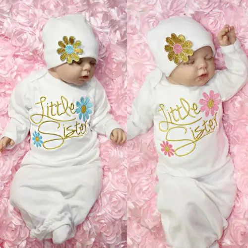 

Newborn Baby Girl clothes Take Home outfit Embroidery Christmas Gift Set Baby Gown robe