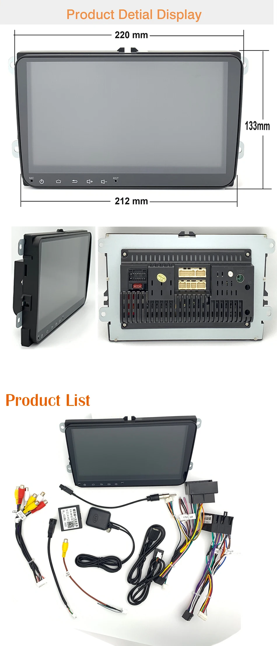 Top Android 8.1 Car DVD Player GPS for VW T5 Transporter Multivan Touareg with wifi BT Stereo Radio 11